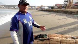Artisanal fishing on a beach in Peru