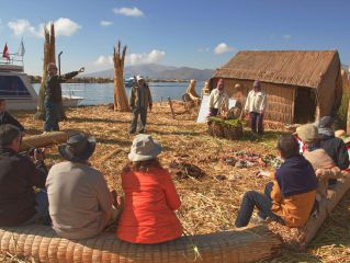Visit the Uros floating islands 